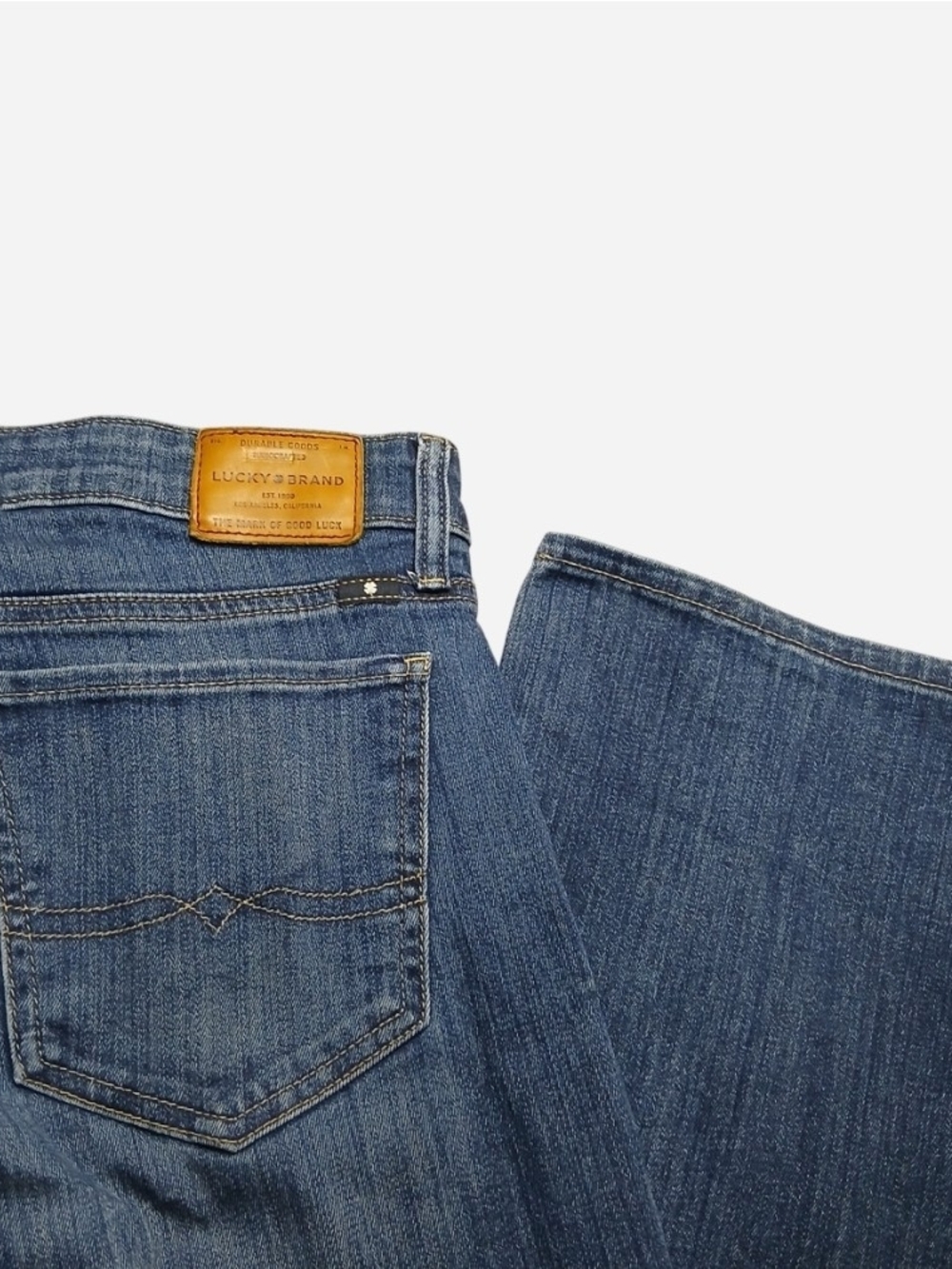 Lucky Brand Sweet Straight Jeans Women Size 12/31 Medium Wash Blue Denim Stretch